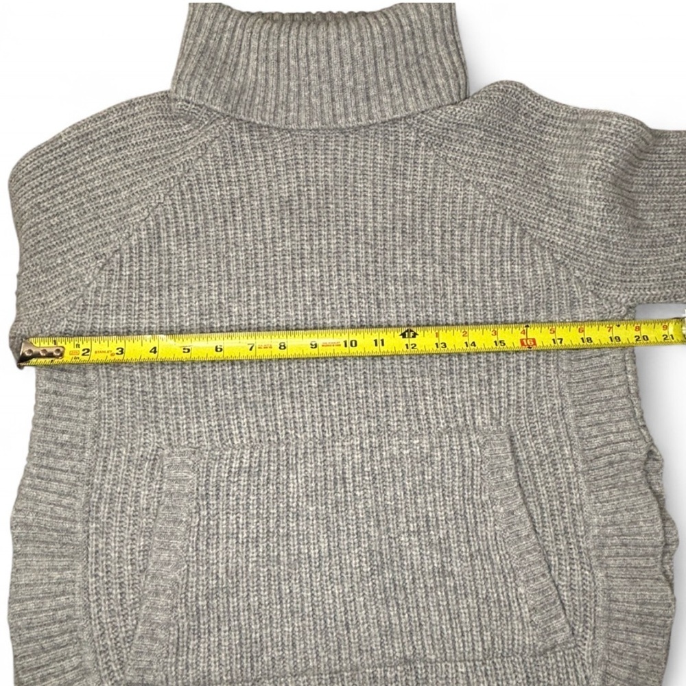 UGG Raelynn Cable Knit Turtleneck Poncho Sweater Gray XS Oversized Wool Blend - Picture 2 of 7